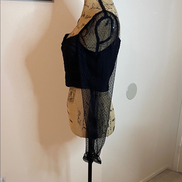 Windsor Black Mesh Sleeve Blouse - Picture 3 of 6